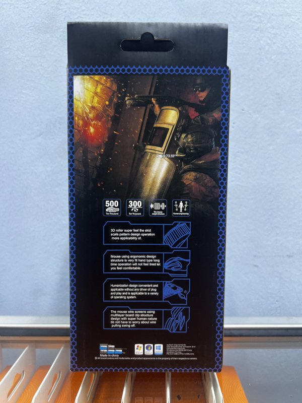 T9 Optical mouse 3600DPI back